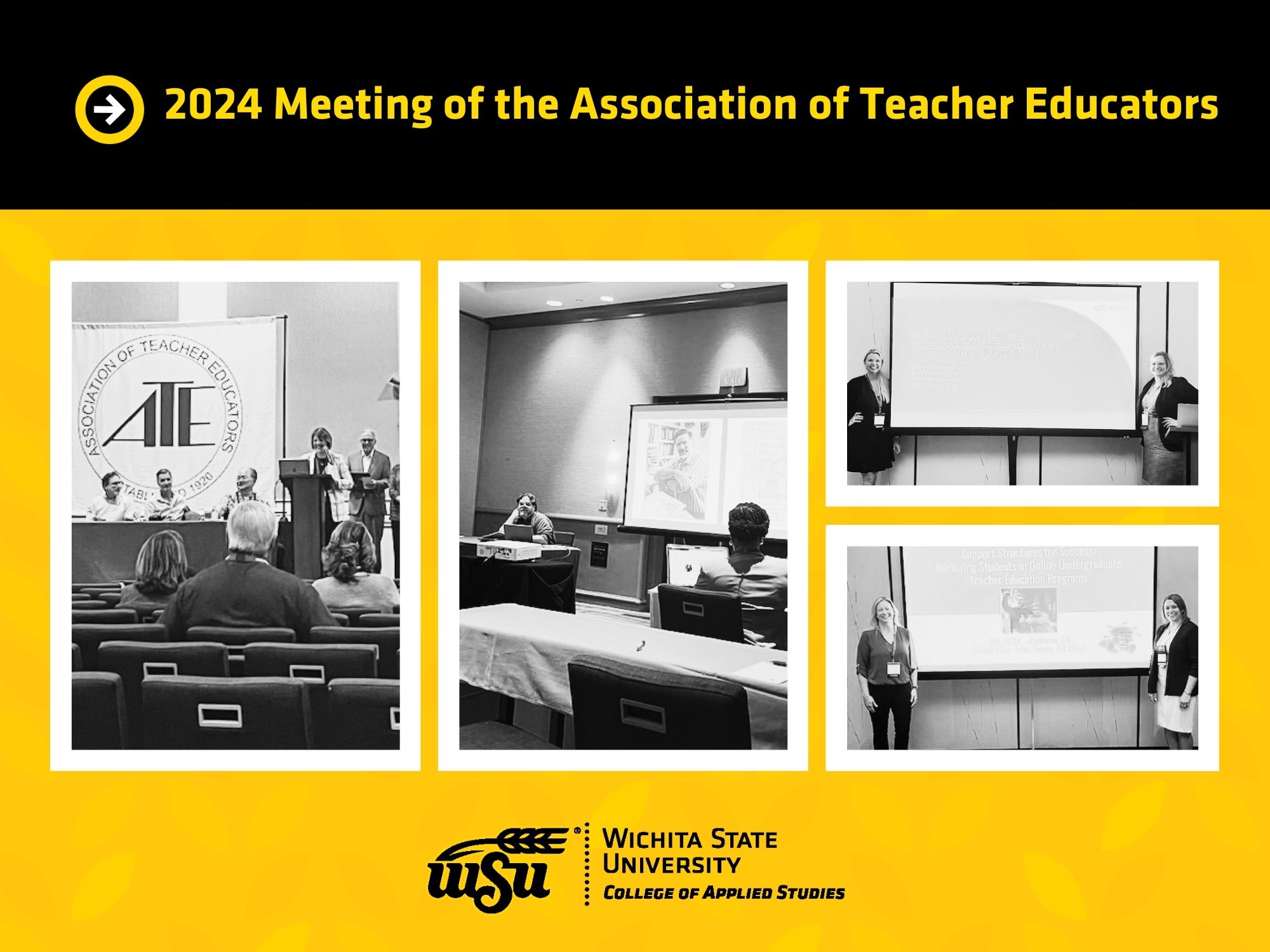 2024 Meeting of the Association of Teacher Educators - images of WSU faculty and staff award recognitions and presenters