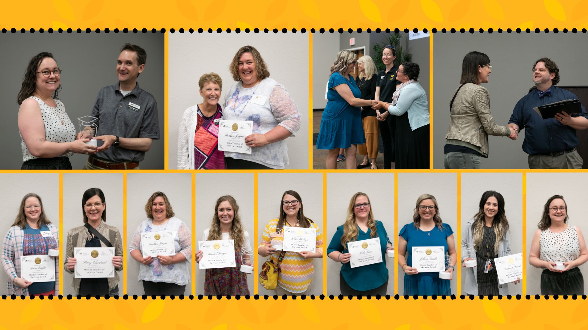 Collage of mentor teacher awards recognition