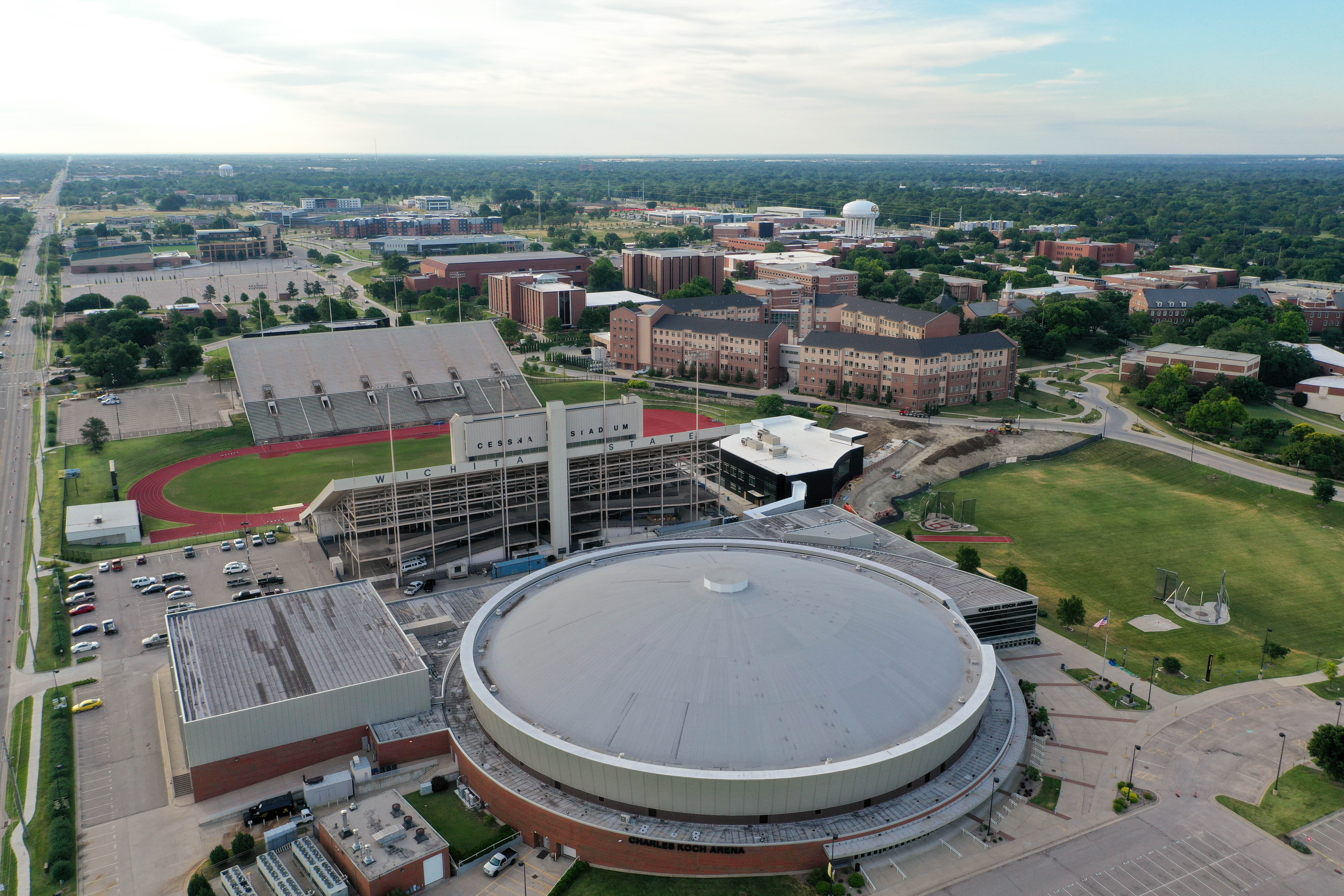 Aerial view of Koch Arena