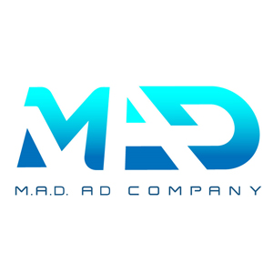 Logo MAD with words Mad Ad Company underneath
