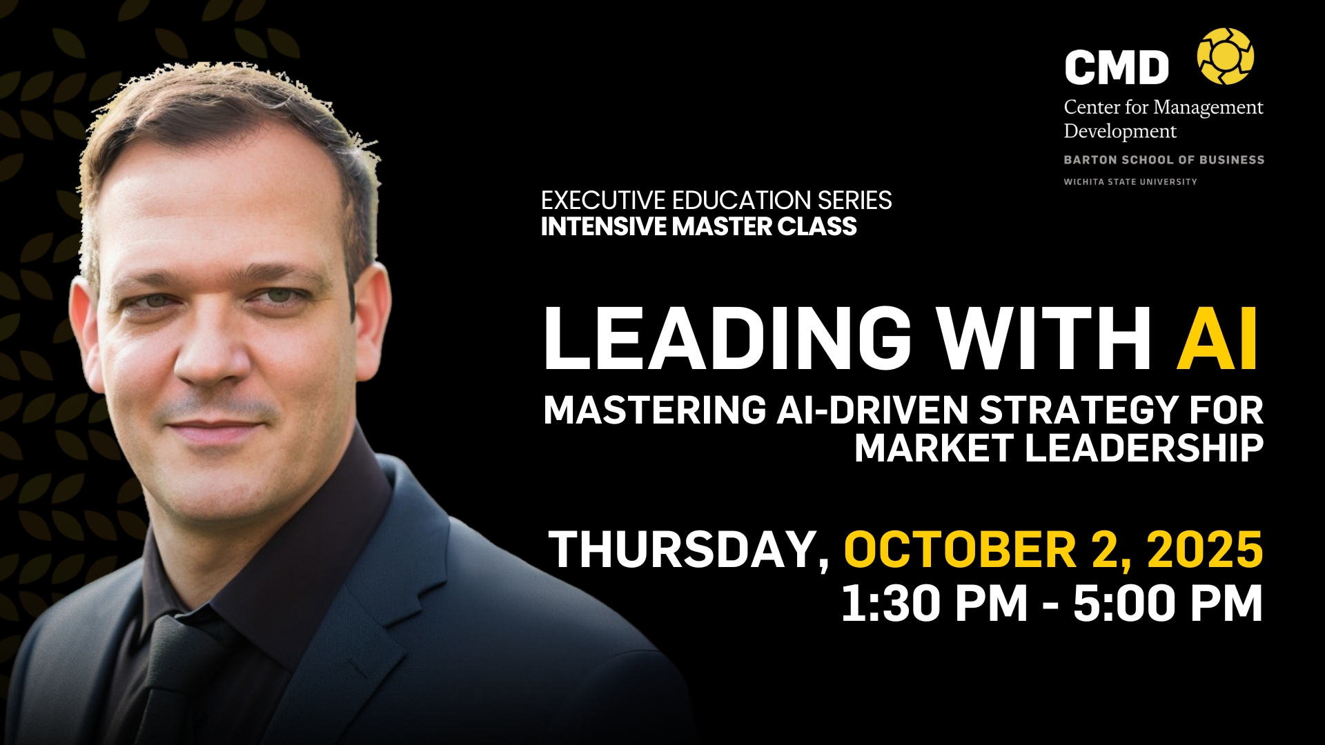 Dr. Mark Esposito, an internationally recognized authority on artificial intelligence (AI) and the Fourth Industrial Revolution. His session, “Leading with AI: Mastering AI-Driven Strategy for Market Leadership,” will take place on October 2 from 1:30 p.m.–5:00 p.m. at Woolsey Hall.