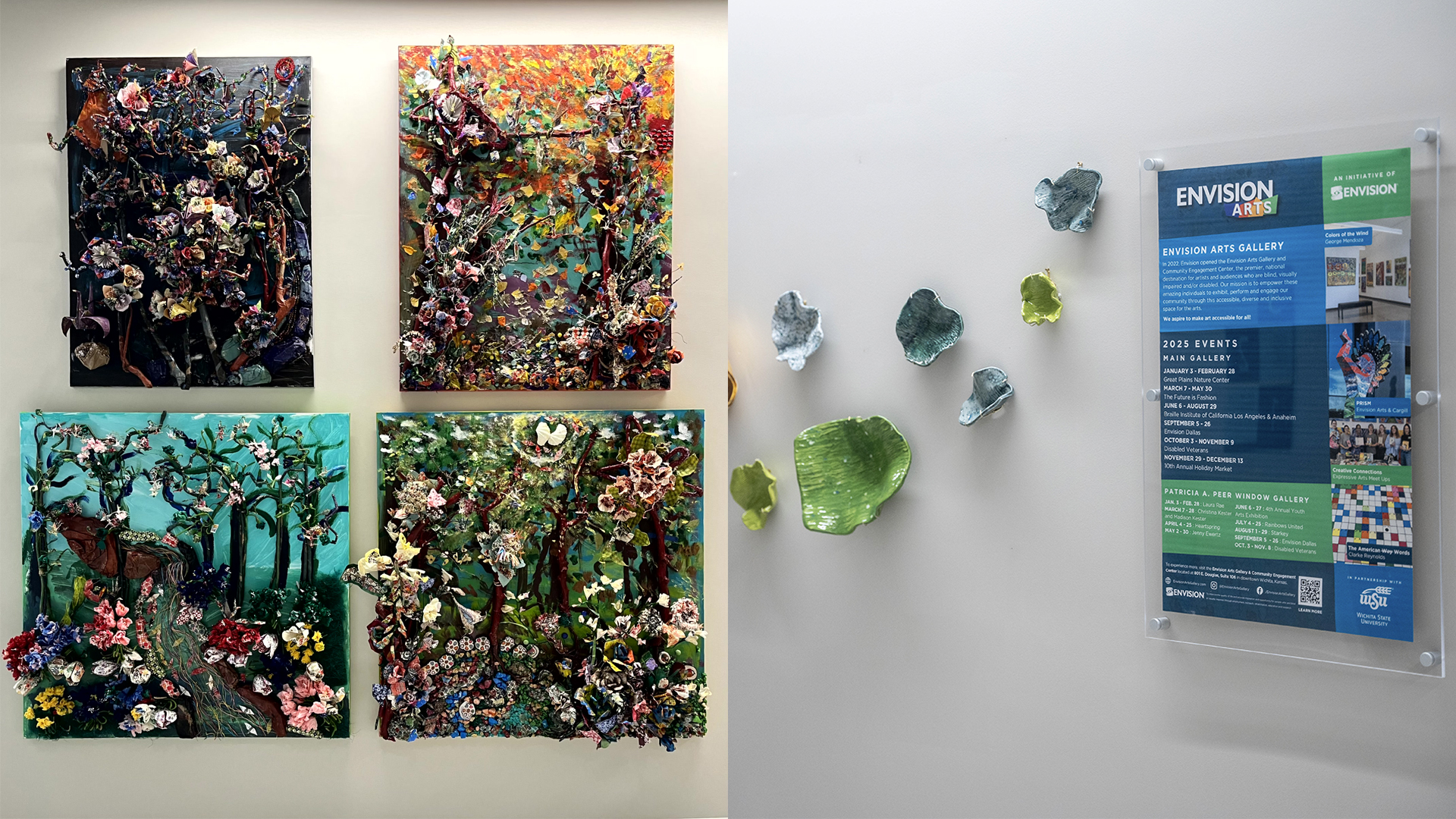 Art installations from the Envision Art Installation in Woolsey Hall