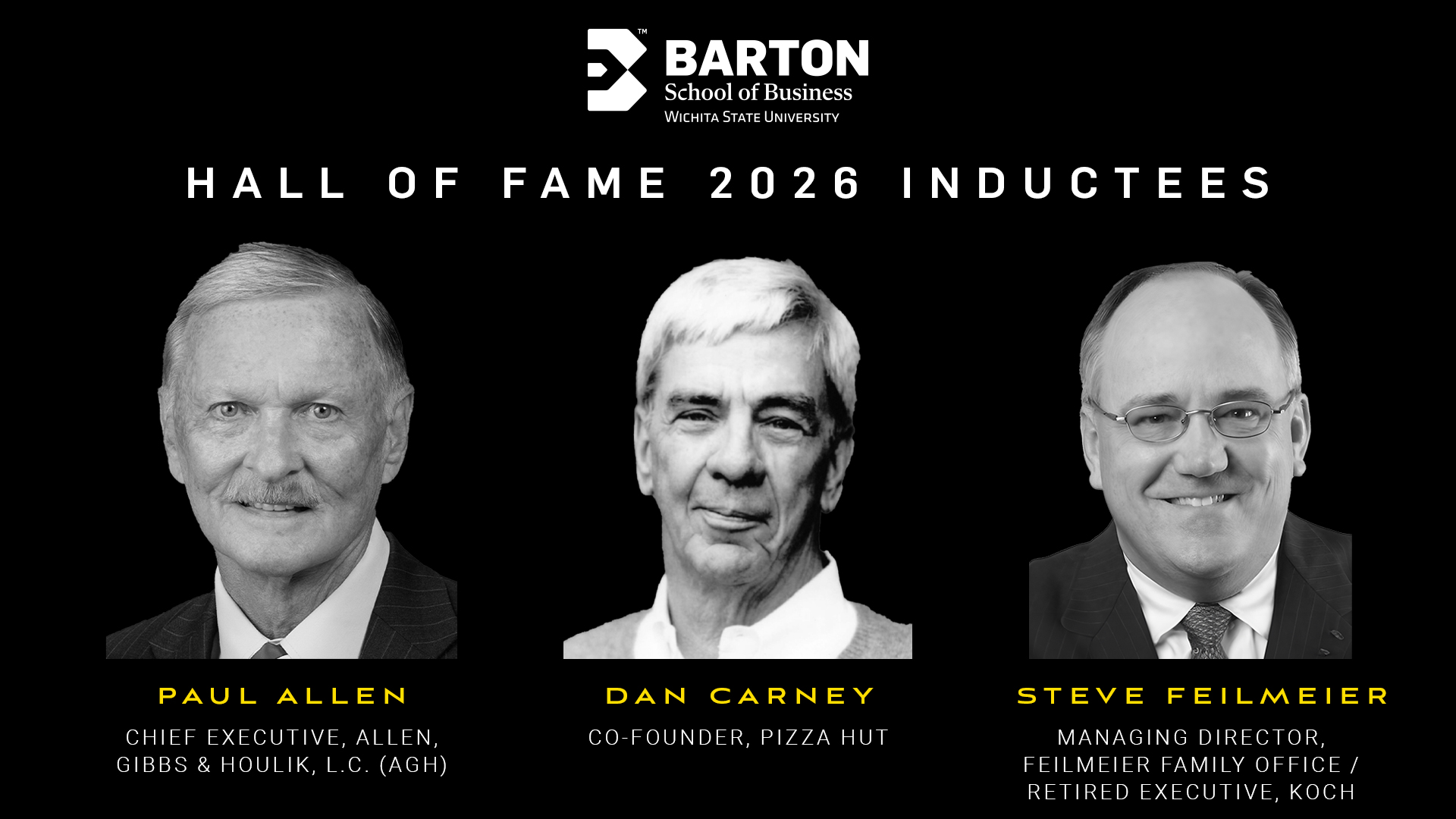 Paul Allen, Dan Carney & Steve Feilmeier Named Barton School’s 2026 “Beyond” Hall of Fame Inductees