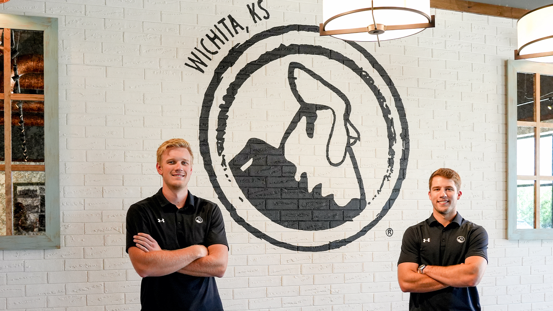 Barton School of Business graduates Jacob O’Connor and Jon Peterson, Wichita franchisees of Another Broken Egg Café. 