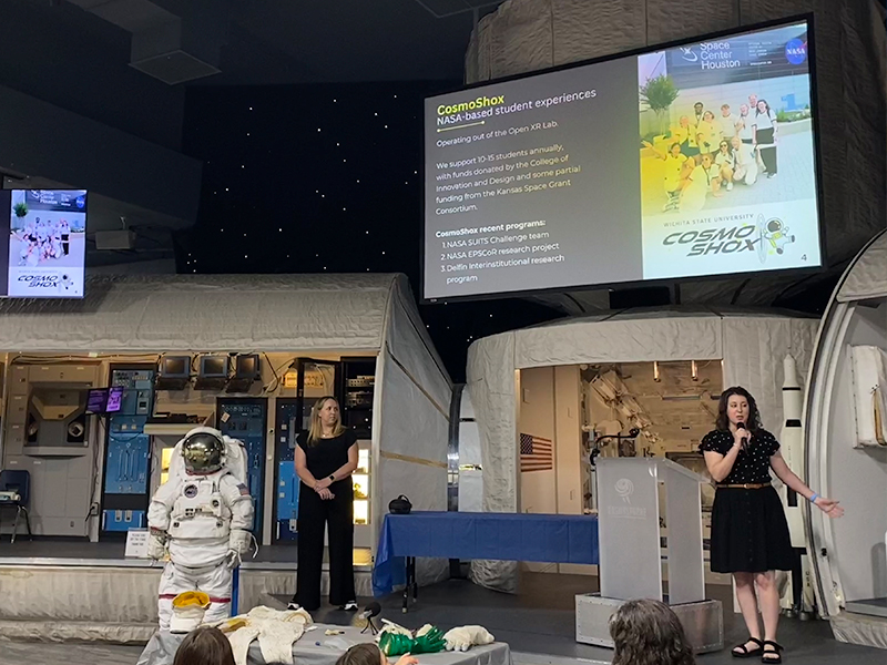 College of Innovation and Design's Kristyn Waits and Maggie Schoonover presenting at the 2024 Galaxy Forum