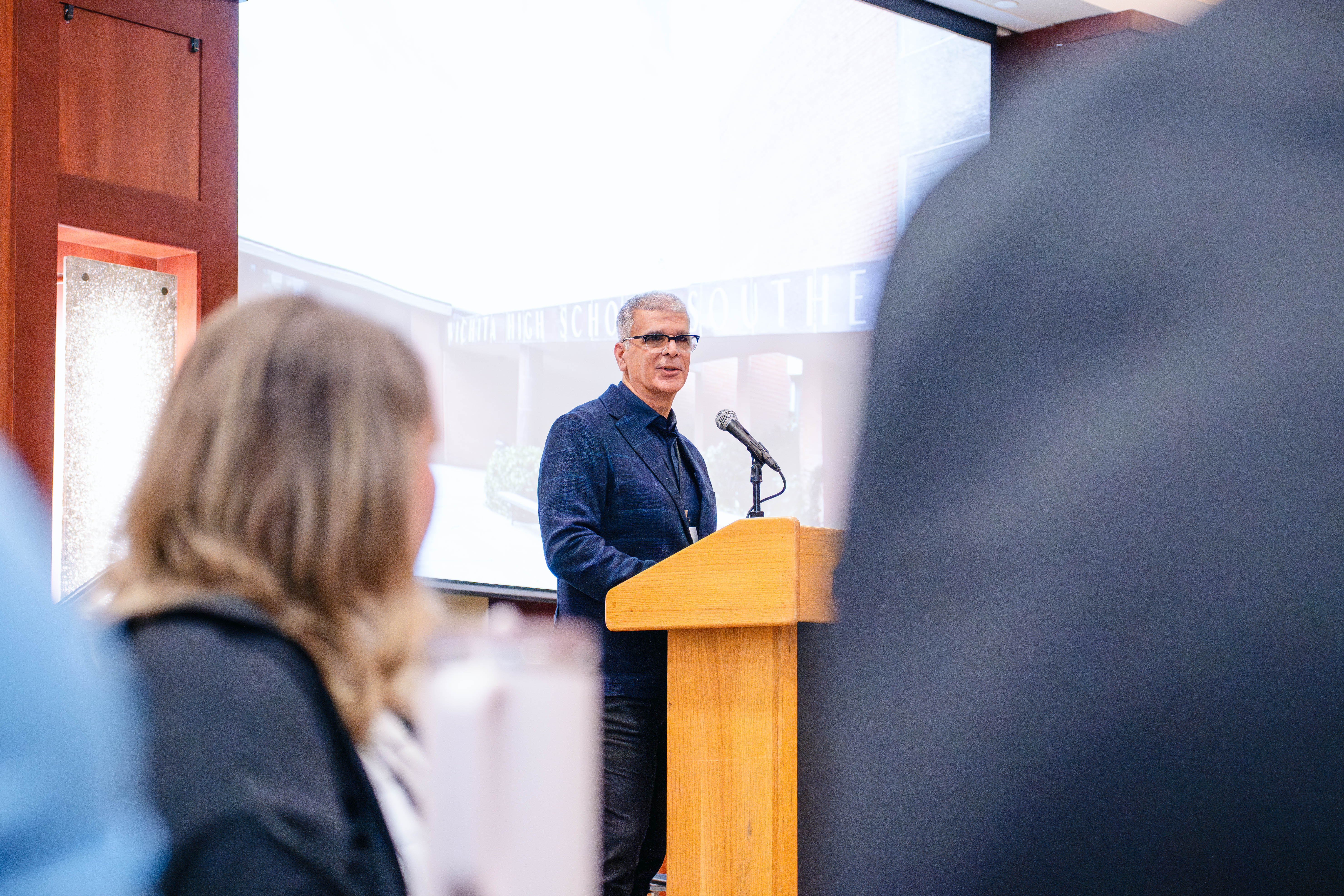 Keynote speaker, March Farha, presents the keynote address at the KS sport summit