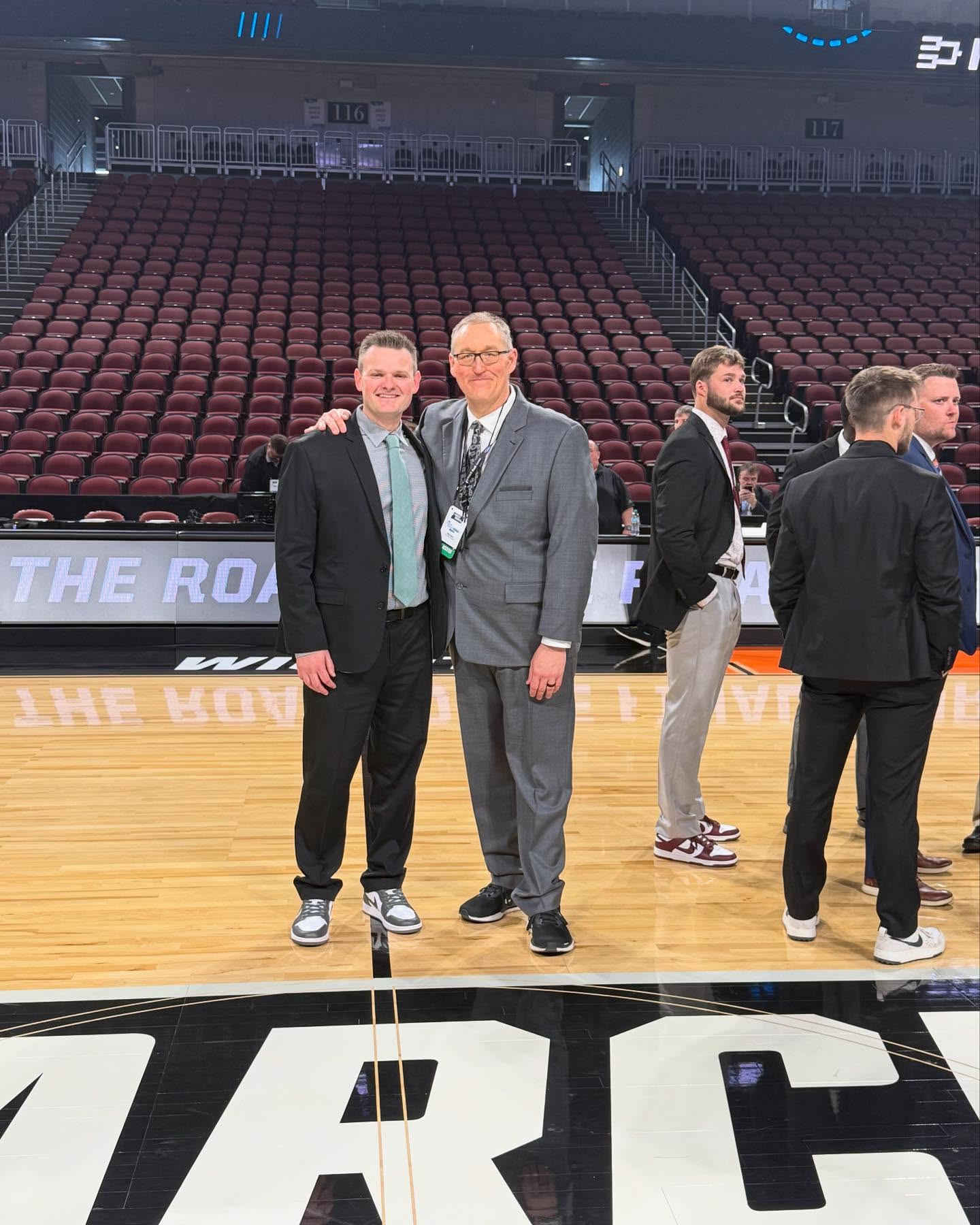 Tournament Communication Coordinator, Dr. Mike Ross and Assistant Media Coordinator and SLS alum, Christopher Elmore Tournament Communication Coordinator, Dr. Mike Ross and Assistant Media Coordinator and SLS alum, Christopher Elmore