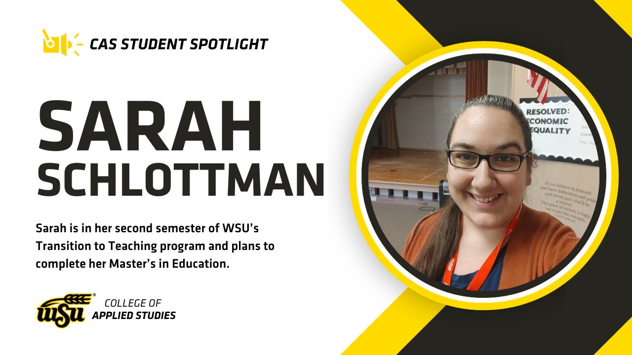 Sarah Schlottman - Transition to Teaching Student highlighted in graphic