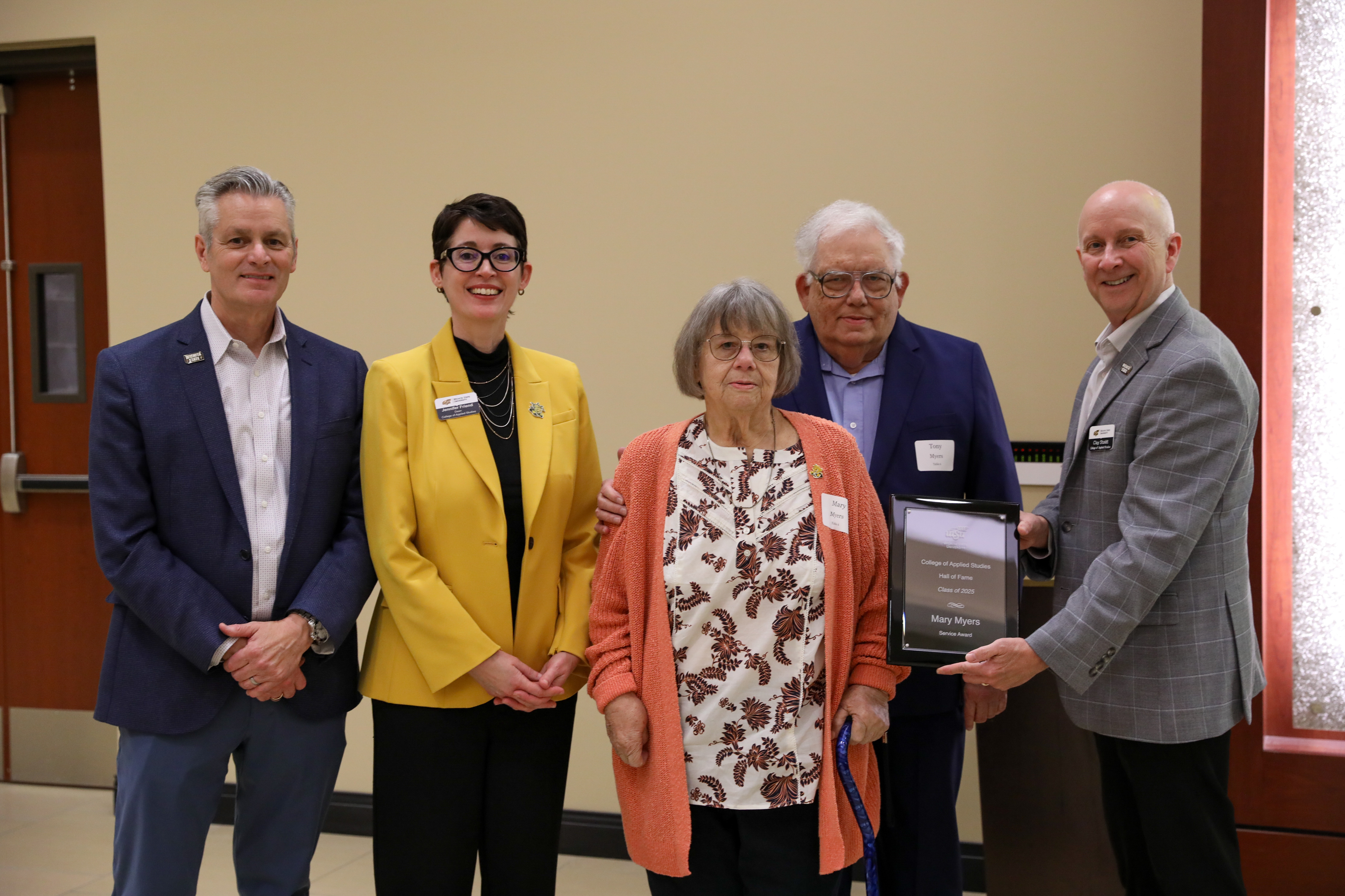 Mary Myers with Award