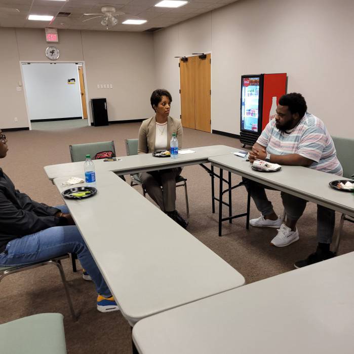 Kay Monk Morgan with students