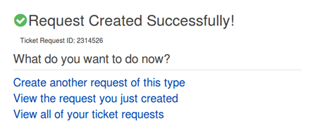 Screenshot of the confirmation webpage.
