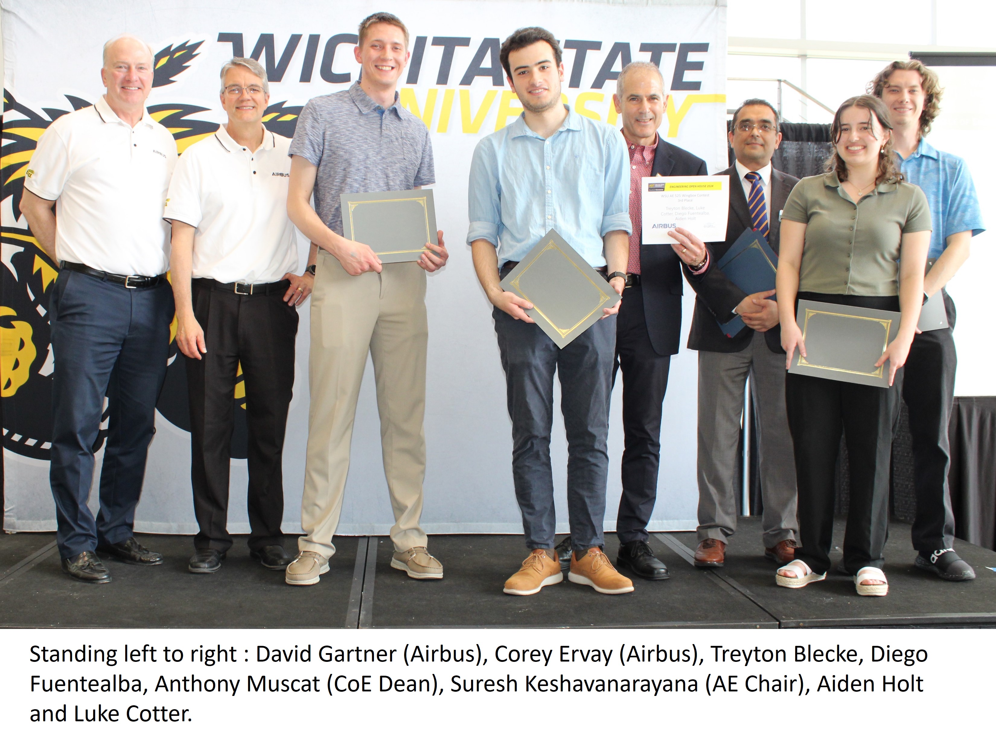 Third place winners along with AirBus and CoE representatives