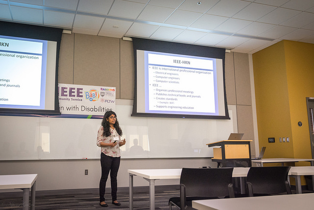 IEEE HKN IEEE HKN: Nimanthi, IEEE-HKN Epsilon Xi Chapter President, giving an overview of IEEE-HKN