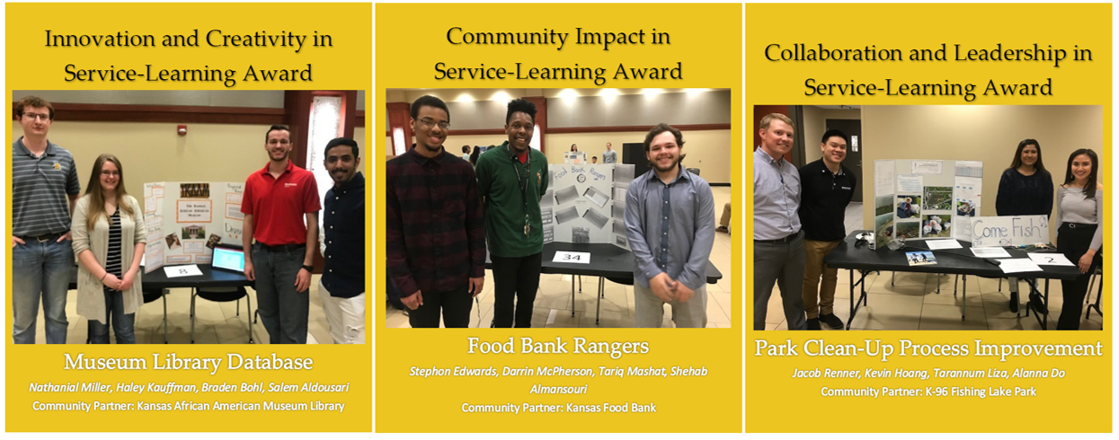 IME 452 Work Systems - Spring 2019 The IME 452 Work Systems class incorporated a service learning project into the curriculum in Spring 2019, and three groups won awards at the Service Learning Showcase.