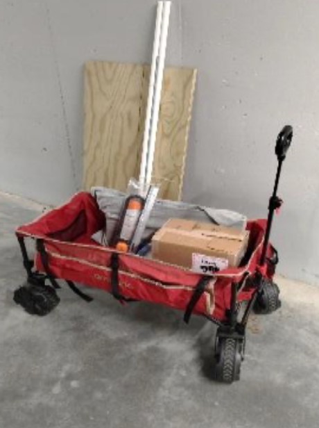 Consumable Kit ready to go Consumable kit, all components in a foldable wagon