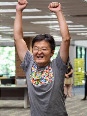 Professor Jian Wang at faculty and staff Olympics