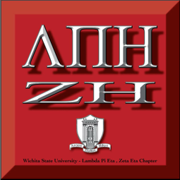 Lambda Pi Eta logo. 