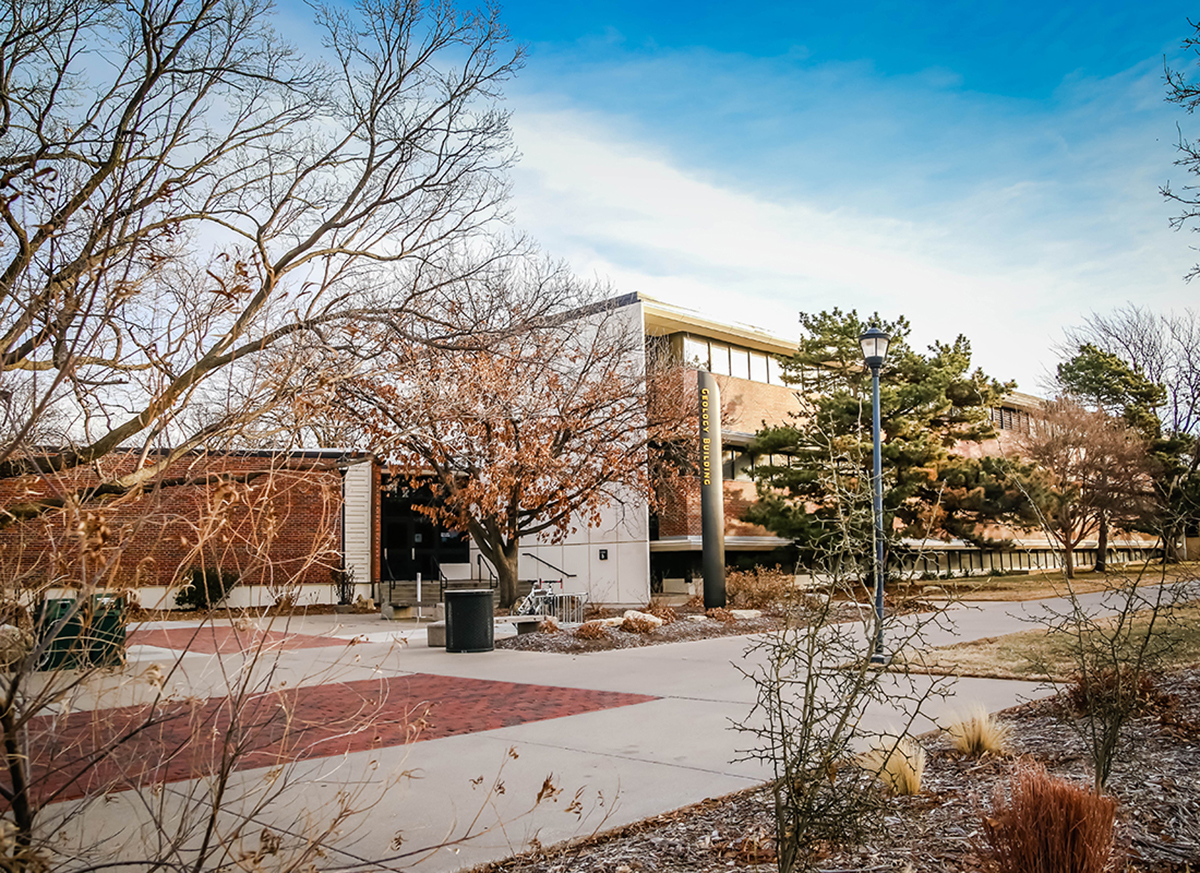 Exterior view of the geology building as viewed from the south