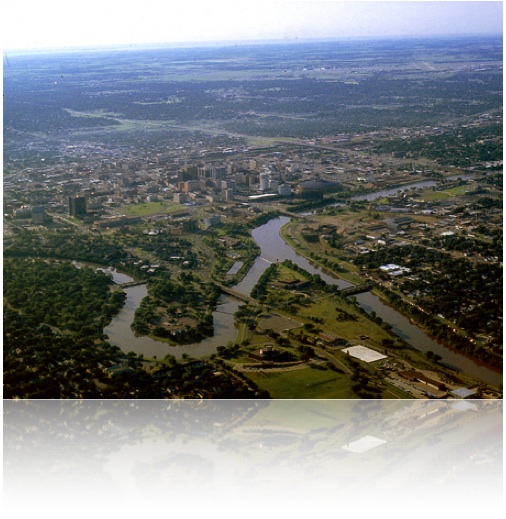 The confluence of the Little Arkansas & Arkansas River.