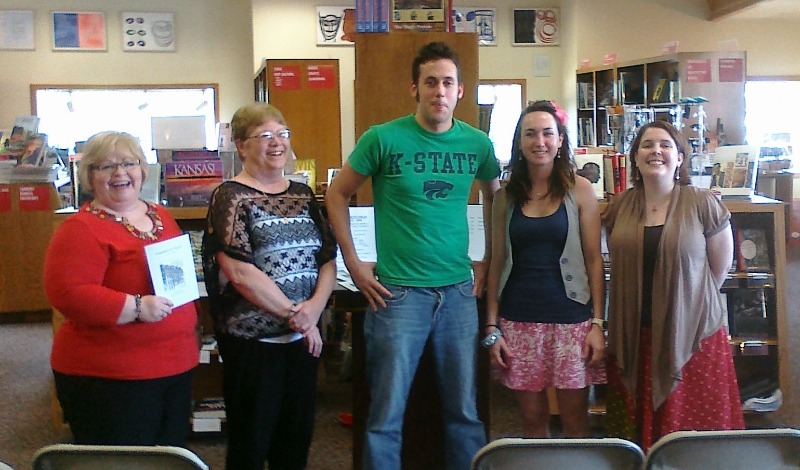 Left to right: Judy Welfelt, student editor; Karen Powers; David Ferguson; Jillian Overstake; and (…. ) at the 2011 Folio signing party at Watermark Books.