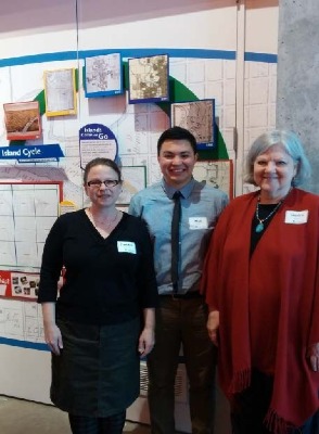 Carolyn Speer Schmidt, Abel Loza, and Sandy Hain, students in HIST 701, at the opening of the “Making a Landmark” exhibit at Exploration Place. Students in that class assisted “EP” in conceptualizing the exhibit that told the story of the site along the Arkansas River.