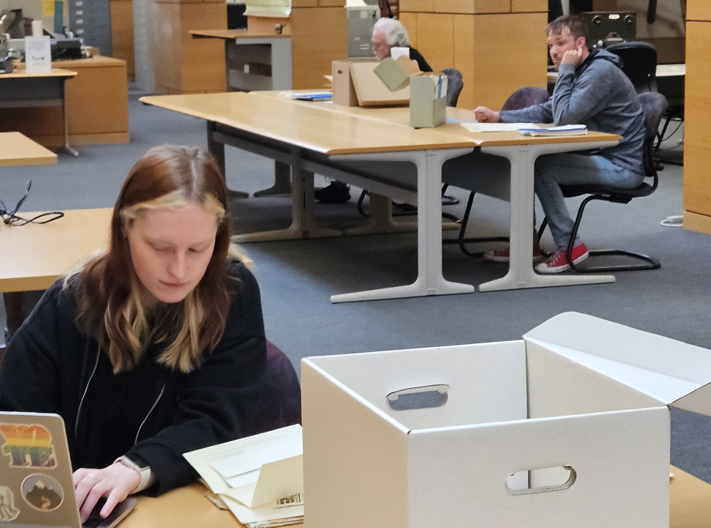 Students research at the State Archives