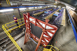 The 300-ton NOvA neutrino near detector at Fermilab.