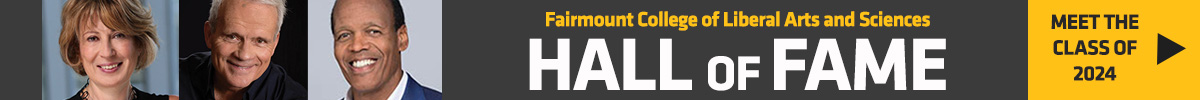 Fairmount College of Arts and Sciences Hall of Fame banner -  Meet the Class of 2024