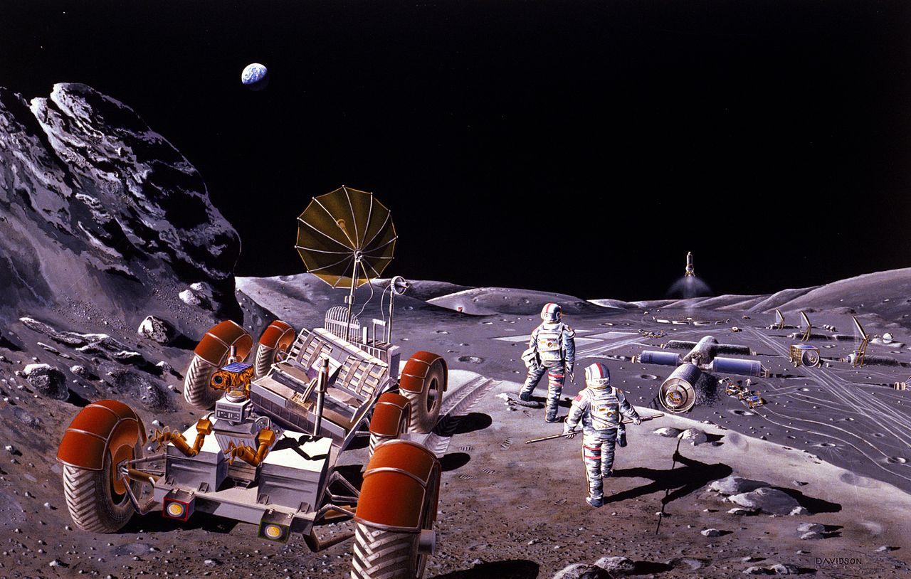 Artist depiction of a moon colony
