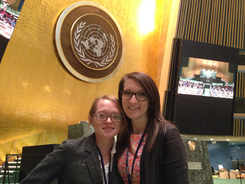 woman in UN building