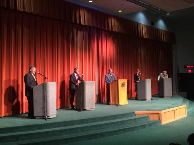 photo of four candidates debating