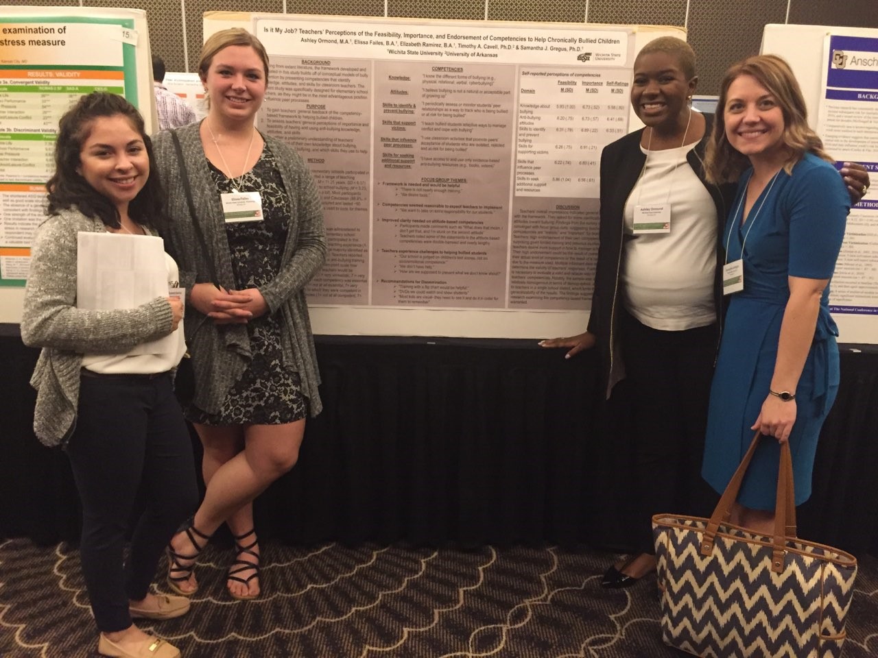 Graduate students presenting research posters at the 2018 National Conference in Clinical Child and Adolescent Psychology. 