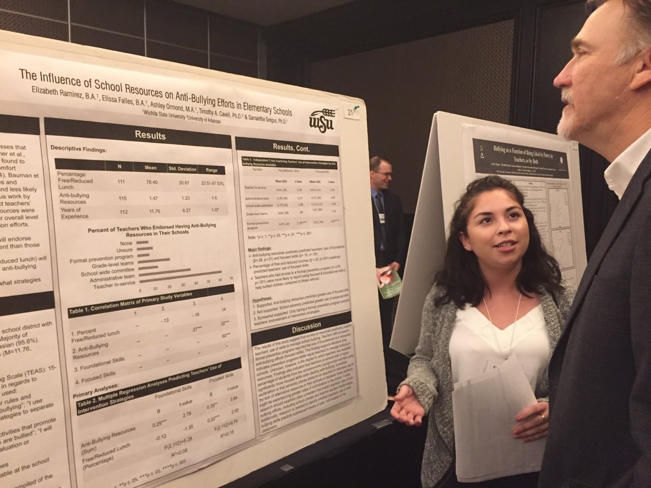 Graduate students presenting research posters at the 2018 National Conference in Clinical Child and Adolescent Psychology. 