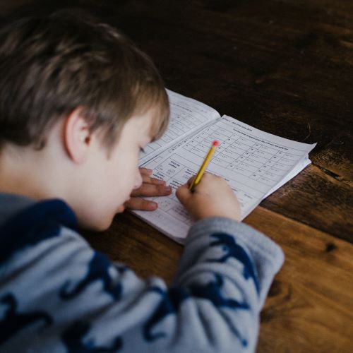 child taking evaluation