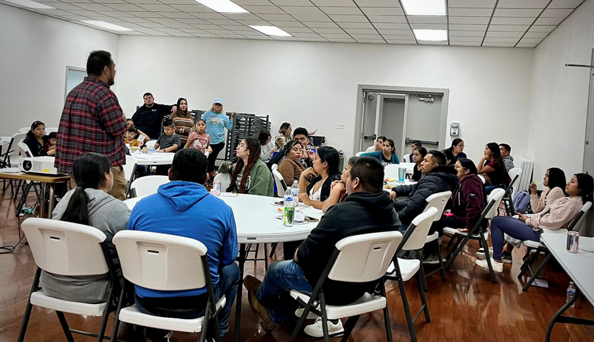 group of students at table