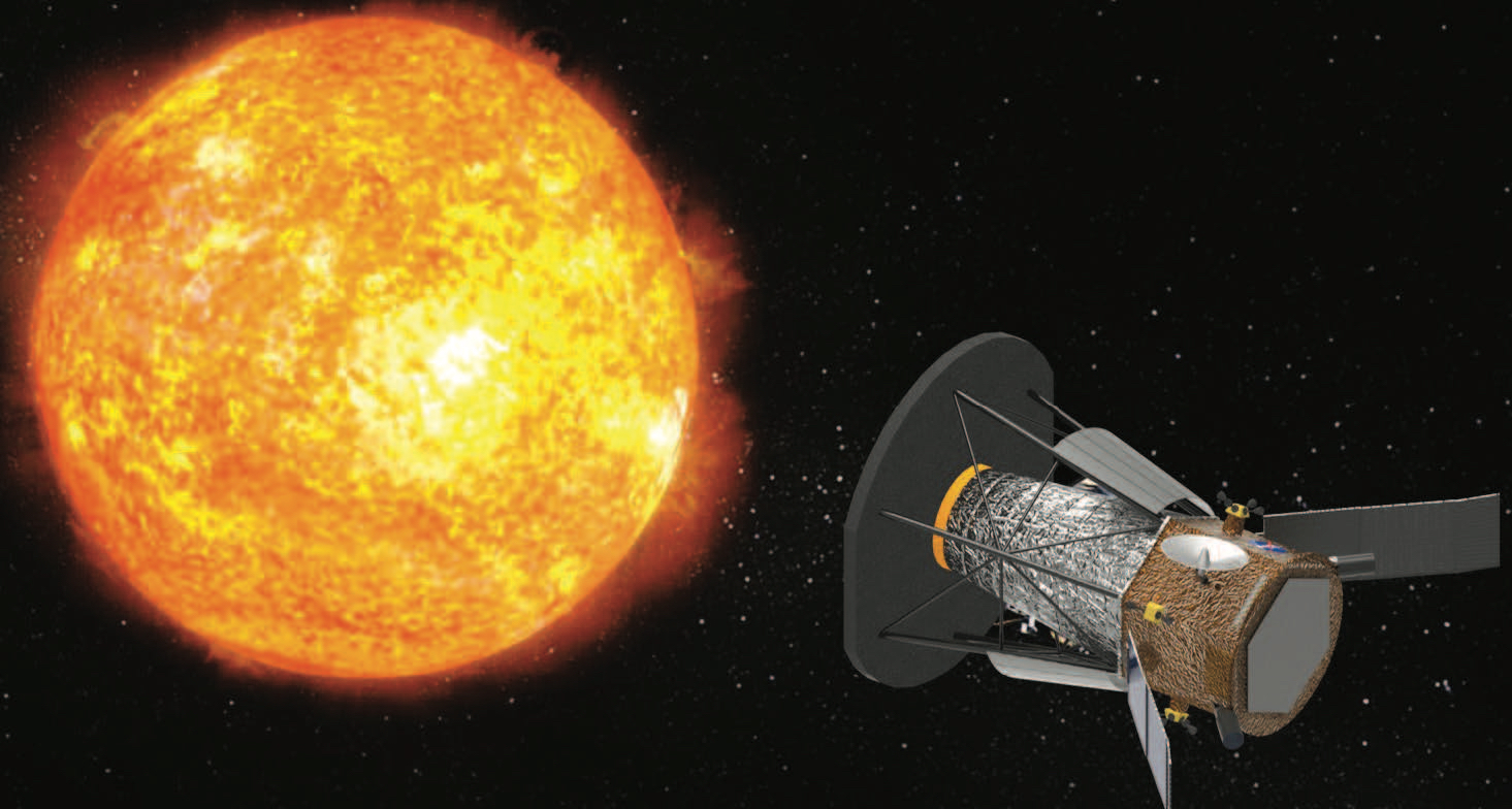 An artist’s image of the cubesat approaching the sun in low-Earth orbit. Photo Credit: NASA. 