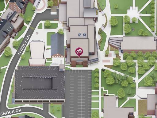 Map of Rhatigan Student Center on Wichita State's Campus.