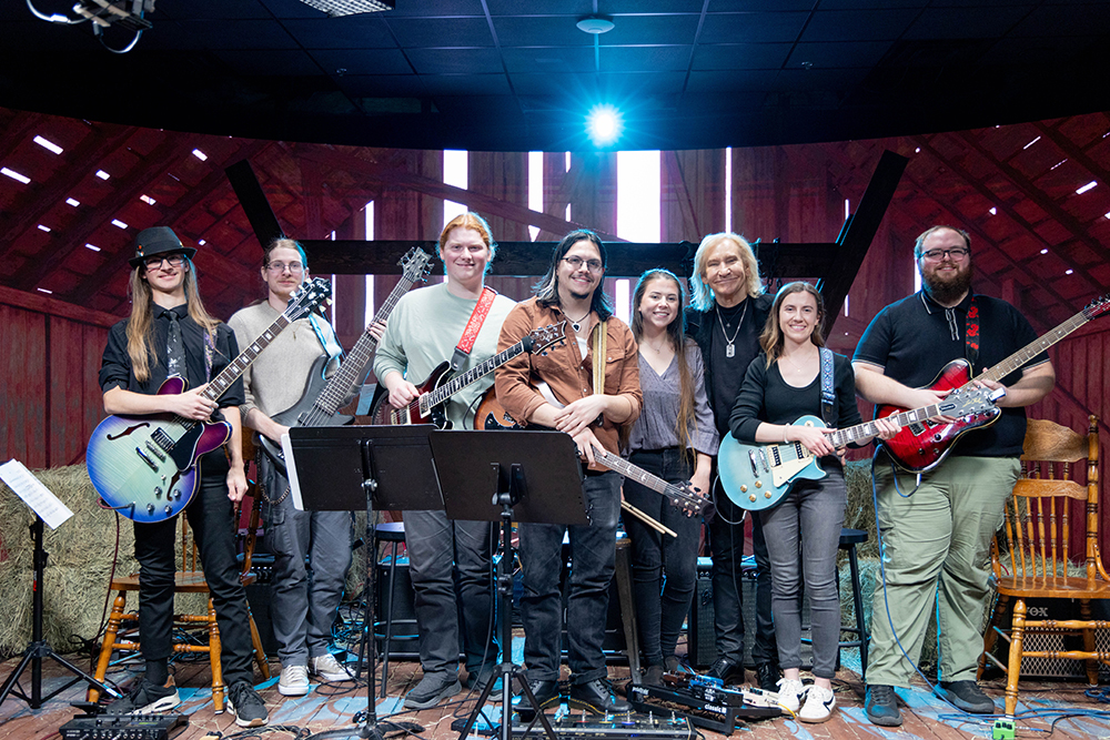 Joe Walsh with The Wichita State Guitar Ensemble.