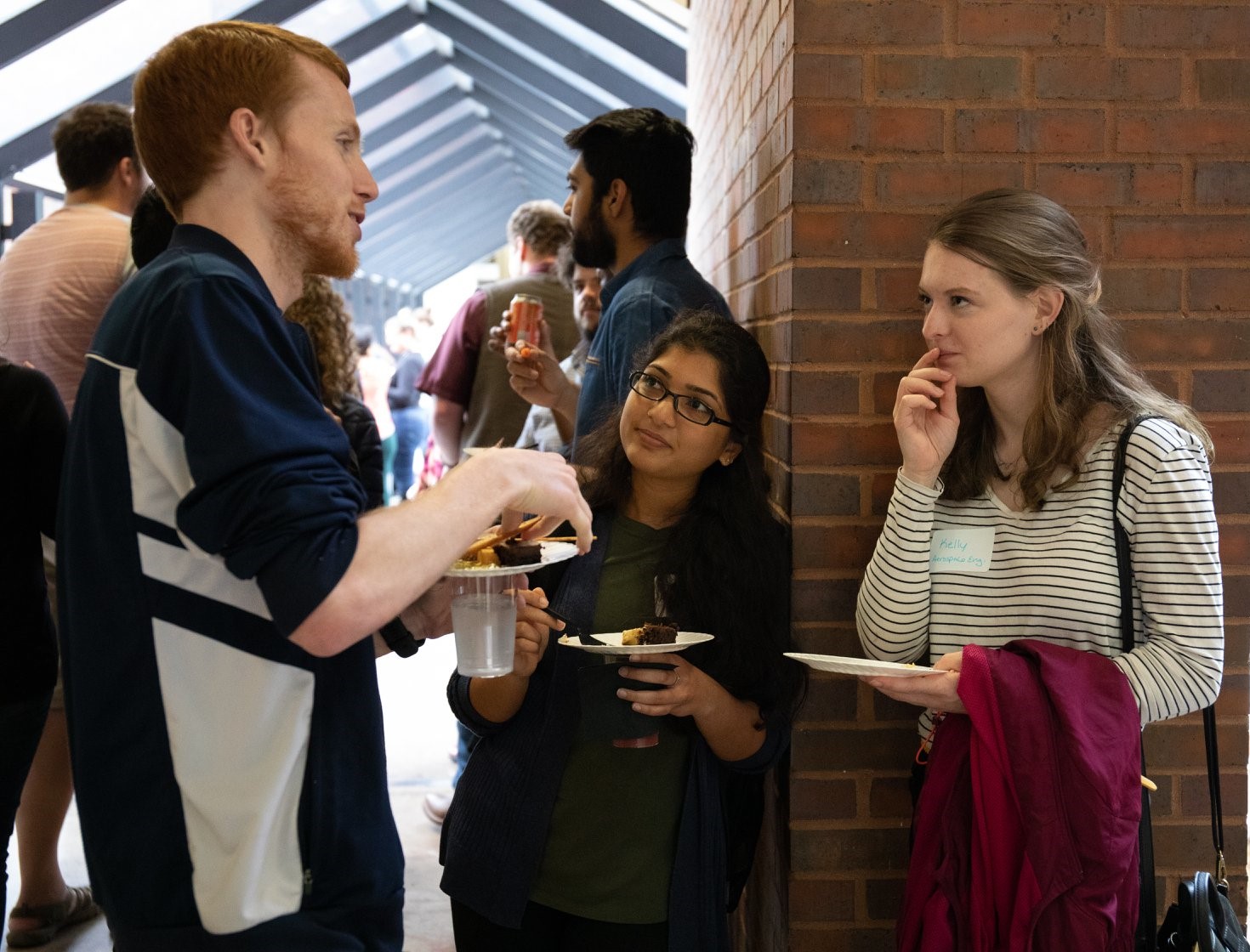 Group of students attending welcome party