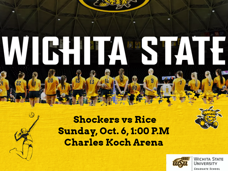 wichita state vs rice volleyball, october 6th, charles koch arena