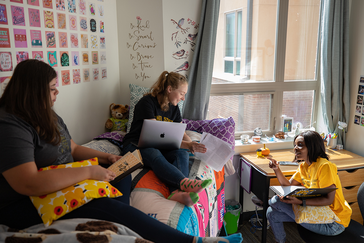 Image of students in an apartment