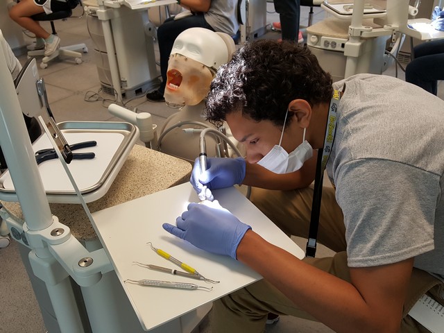 Reed drilling during dental day camp