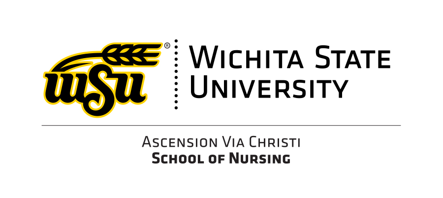 Ascension Via Christi WSU School of Nursing Logo with Wheat Stalk