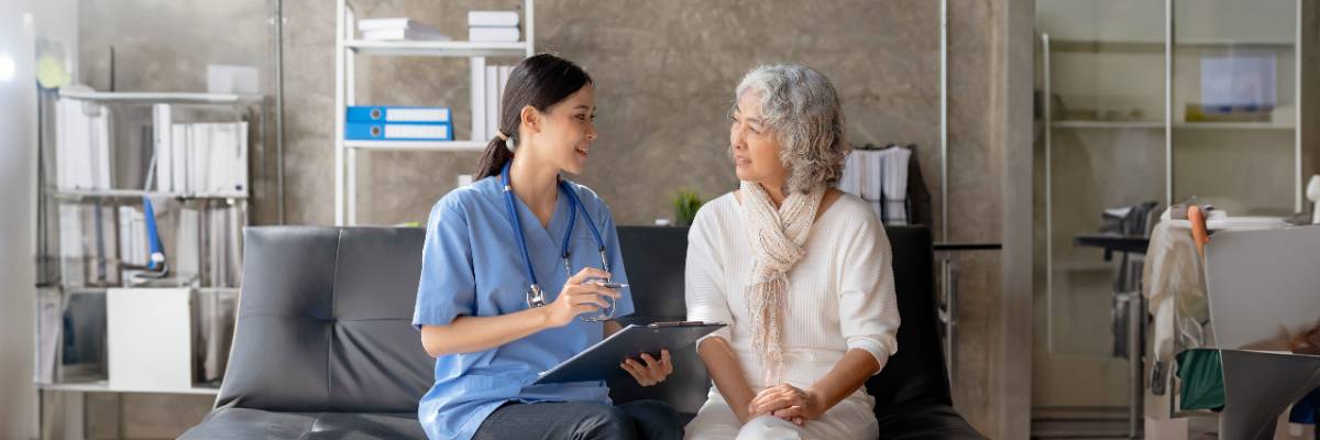 mental health technician speaking with patient