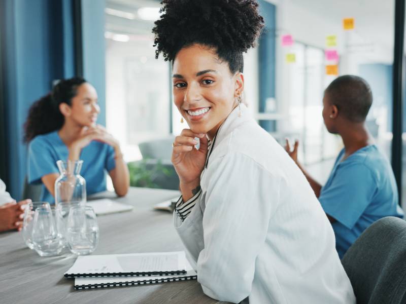 Health Science Main Image health professionals working together at a table