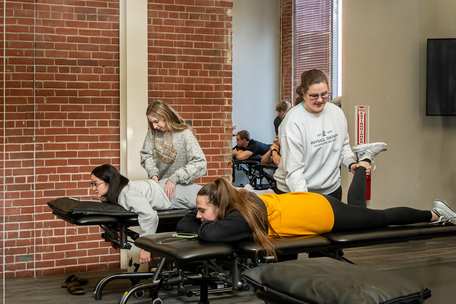 Physical therapy students and faculty
