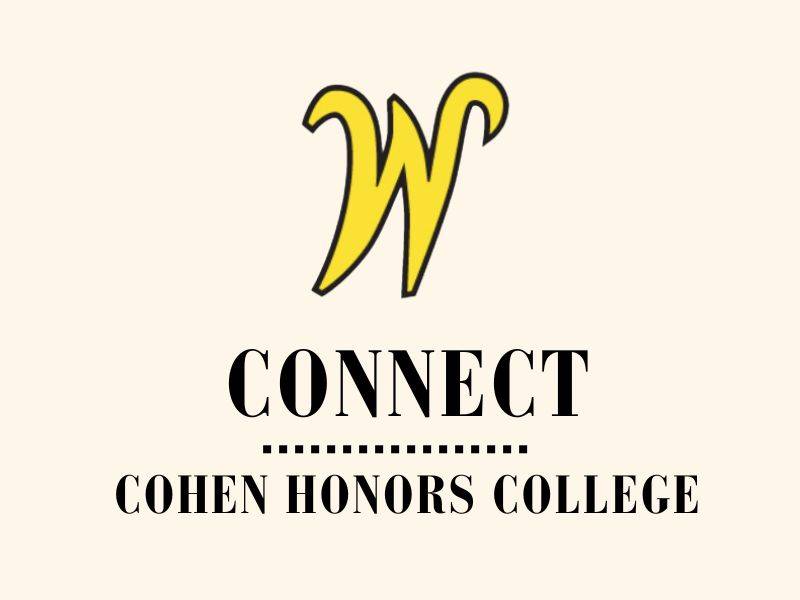 Flying "W" logo. Connect with the Cohen Honors College.