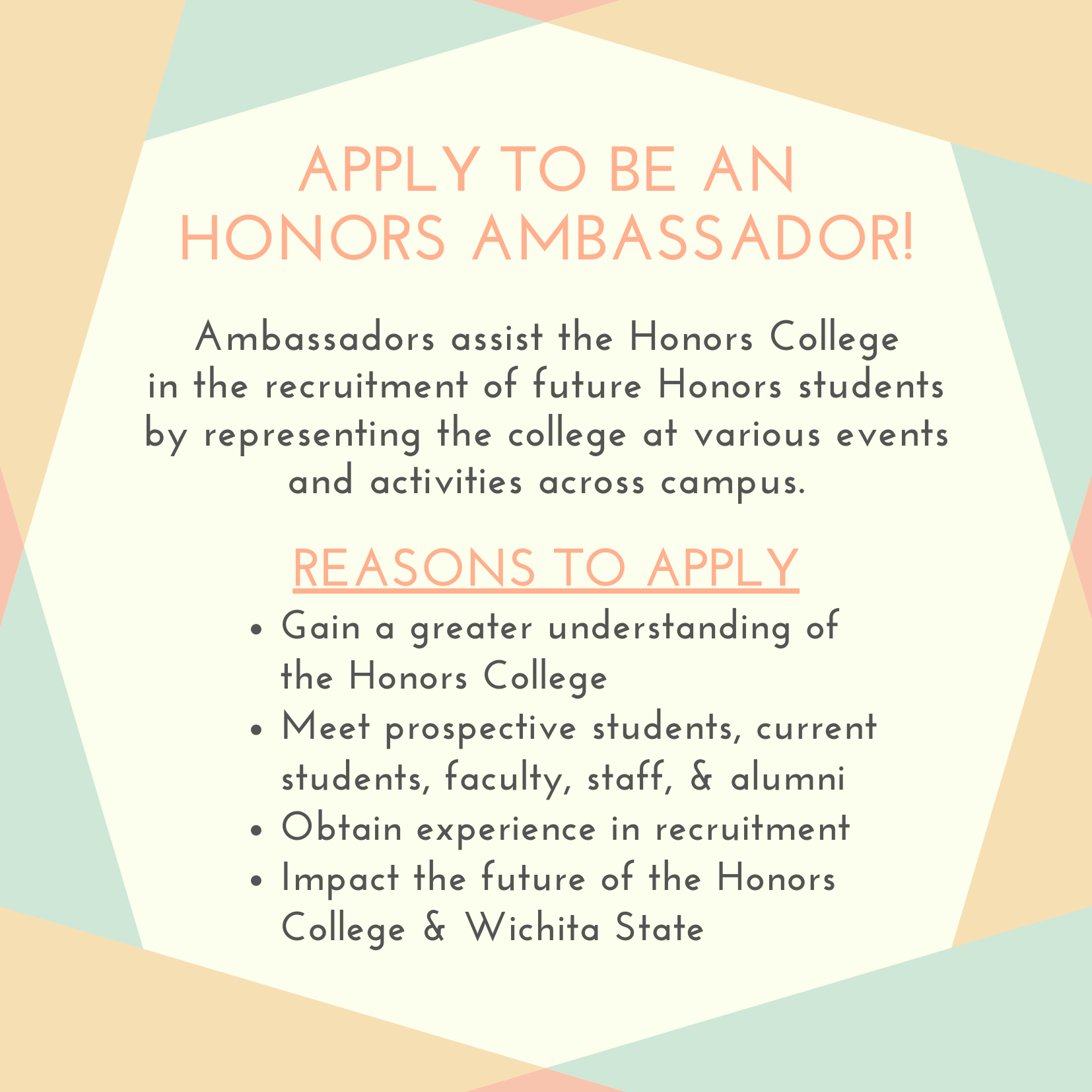 Info about Honors Ambassador application