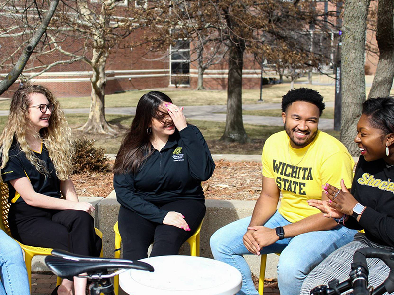 Educational Psychology students meet on campus