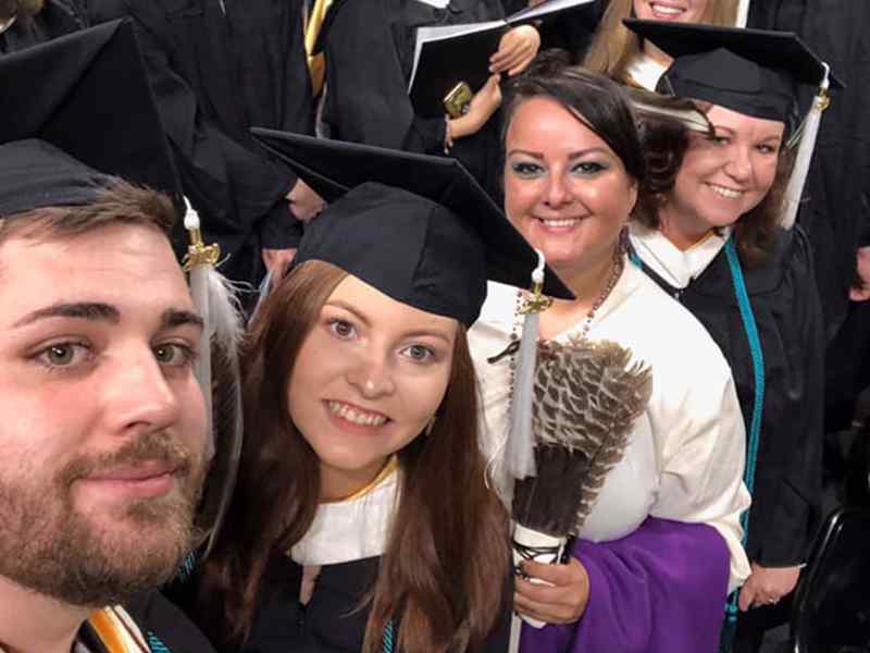 Sociology students at commencement